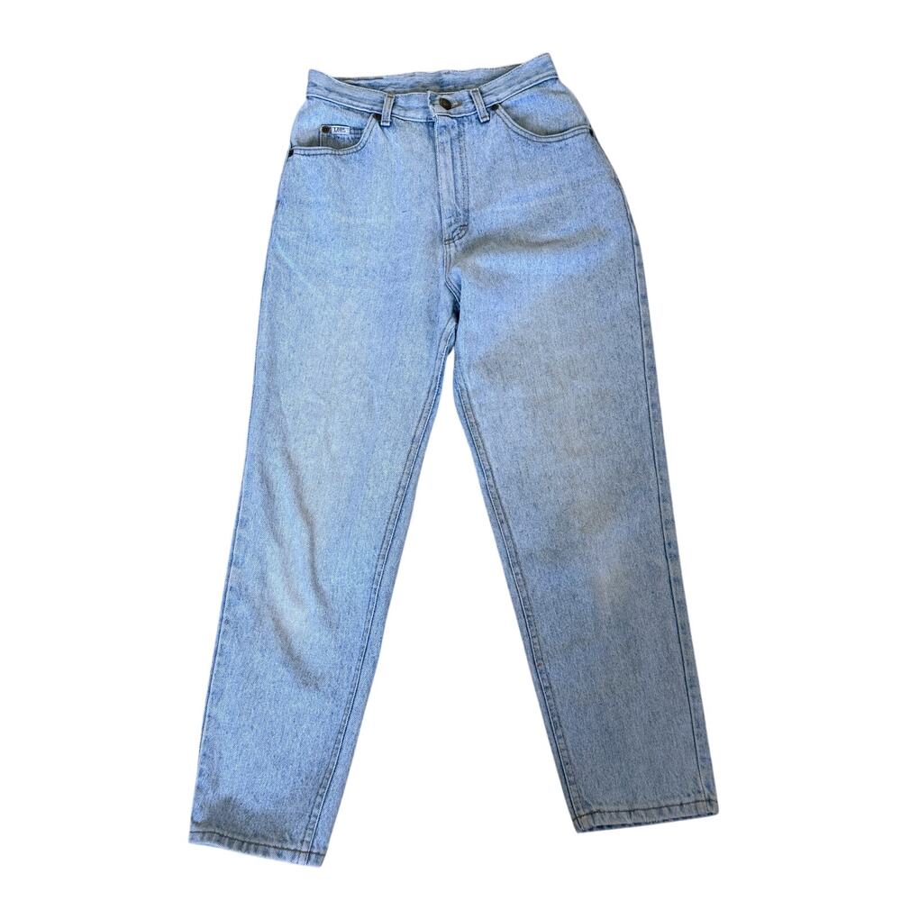 Vintage Lee USA Mom Jeans 10 Petite Light Wash Tapered 100% Cotton
